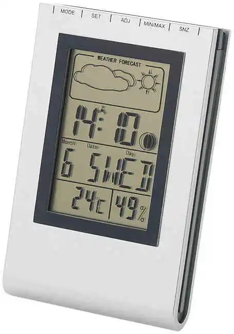 Customizable LOGO Weather Forecast Weather Station Clock Lcd Digital Time Date Calendar Temperature Plastic Table Clock