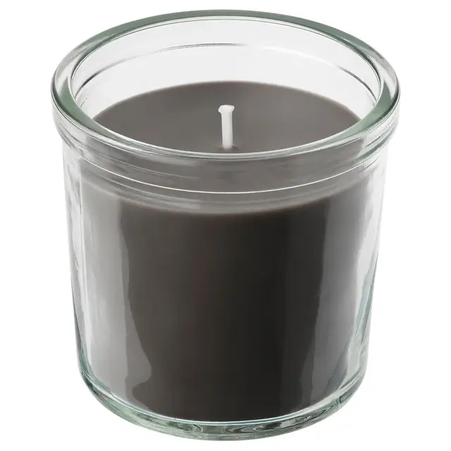 Wholesale hot sale Low price promotion ENSTAKA scented candle in glass Bonfire/grey 20 hr