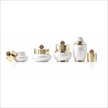 Luxury Plastic Gold MS ABS Lotion Container 50ml 50g 20g Pump Bottles Cosmetic Jar Packaging Set