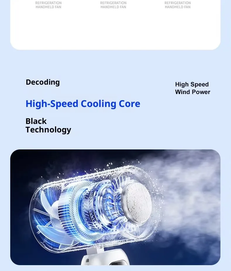New Model Handheld Fan with 199-speed High-power-border Outdoor Charging Portable USB Cooling Small Fan for Wholesale