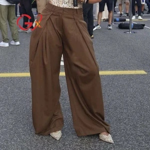 GX5557 Fashion High Quality 2026 Clothing Boutique Solid Women's Fashion Street Wear High Waist Trouser Casual Unique Pant
