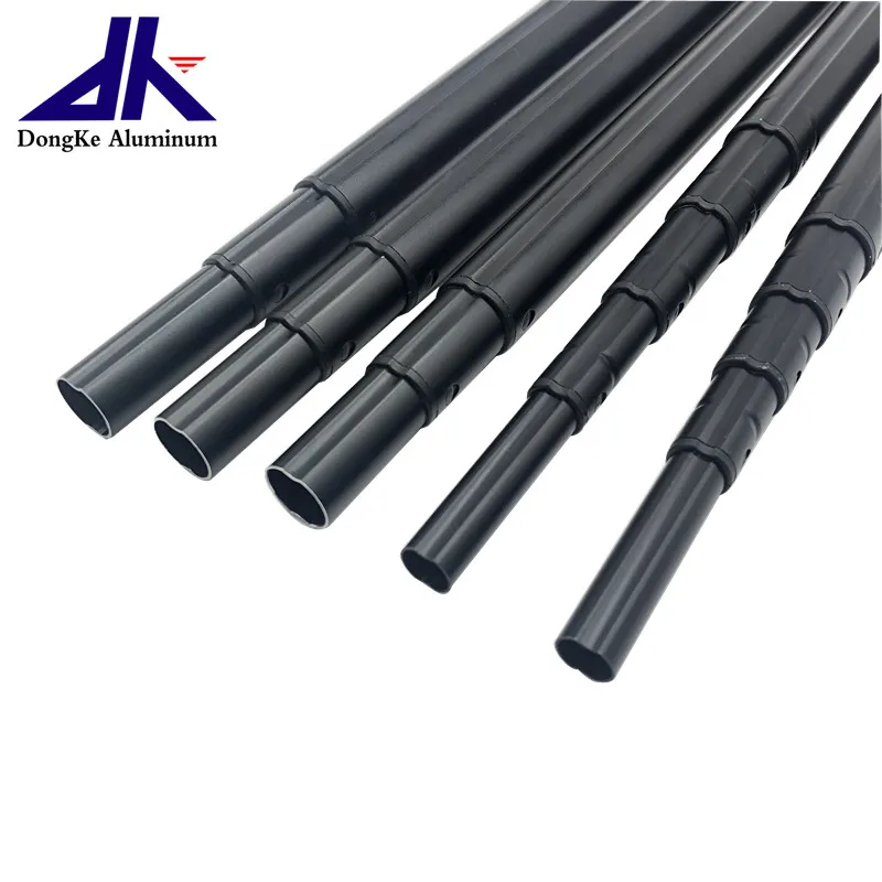 Non Rotation Internal Friction Telescoping Aluminum Pole with Double Groves