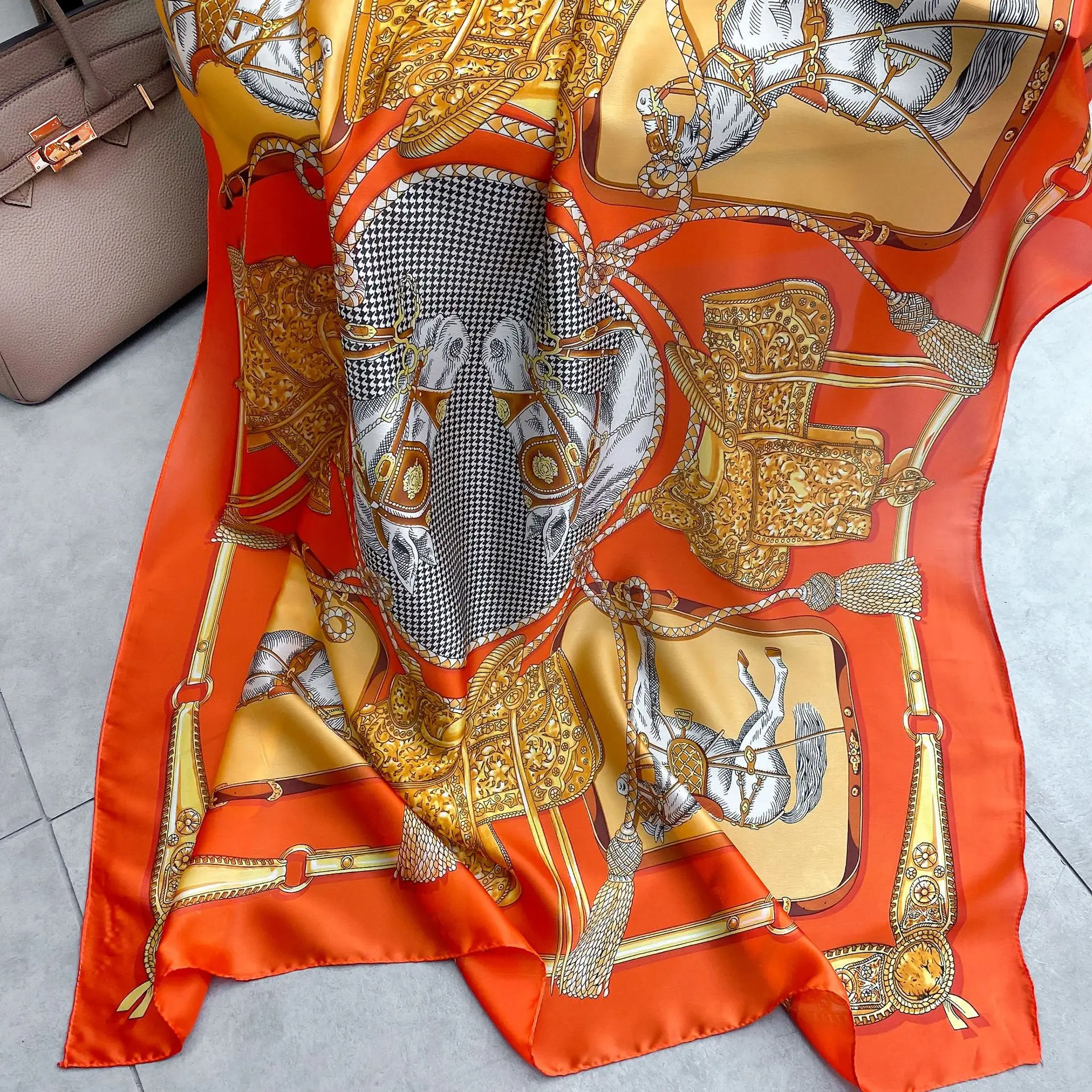 Source Foreign Trade Women's Bag Portable Silk Scarf Color