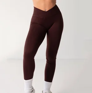 New Hot Selling Women Gym Wear Stretchy Soft Quick Dry Scrunch v Cut Seamless Yoga Leggings
