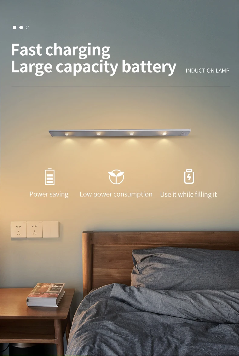 猫眼无线橱柜下照明运动传感器室内壁橱灯下厨房衣柜