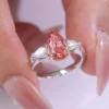 Real solid 18k gold lab diamond ring