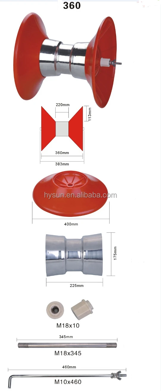 Commercial Squid Red Yellow Front Roller Fishing Mackerel Wheels Front