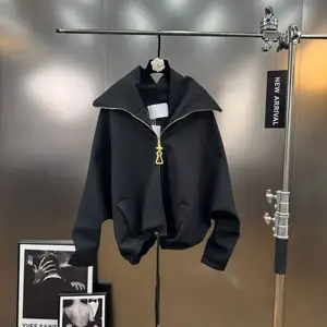 Wholesale Autumn 2026 New Fashion Elegance Casual Temperament Lapel Zipper Long Sleeve Sweater Long Sleeve Women's Jacket