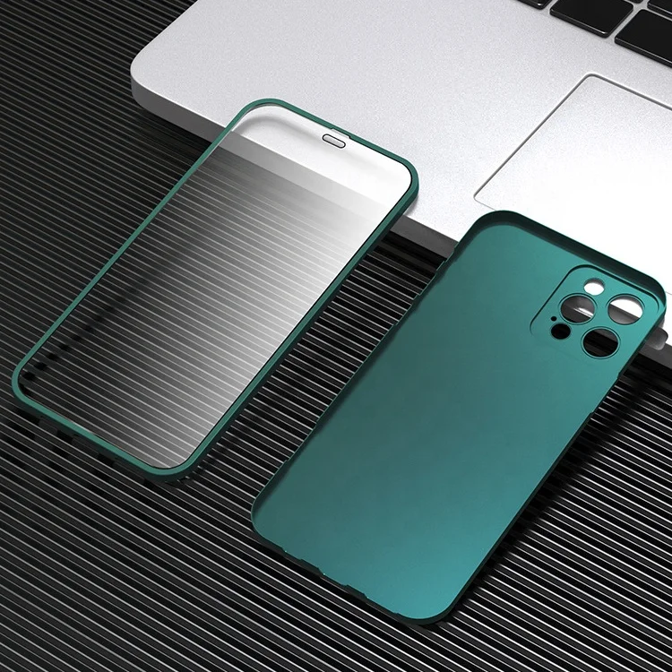 360 ПК стекла с защитой от отпечатков пальцев защитный чехол для iphone 12 двухсторонний чехол для iphone 12 Pro Max Fundas