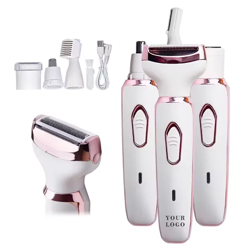 Electric Bikini Trimmer for Women Cordless Rechargeable 4 in 1 Women Razor Portable Hair Removal for Face Arm Public Trimmer