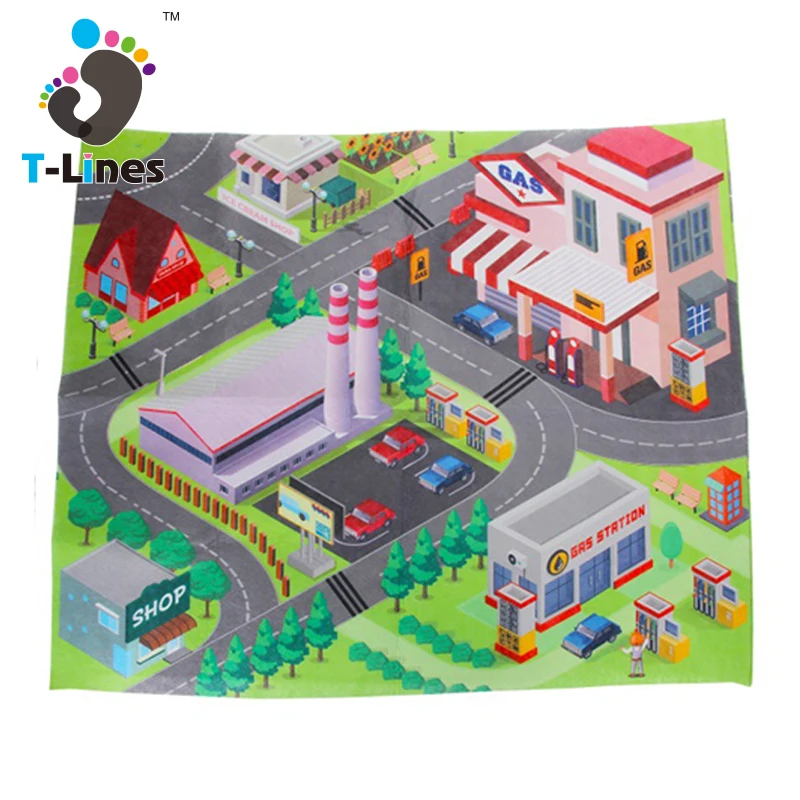 
Обучающий дорожный игровой коврик для детей с автомобилем 