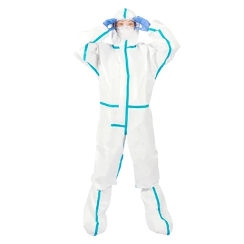 Fully Sealed Disposable Coverall Unisex Medical Work Coveralls Protecting Wear Biological Surgical Clothing PPE Equipment