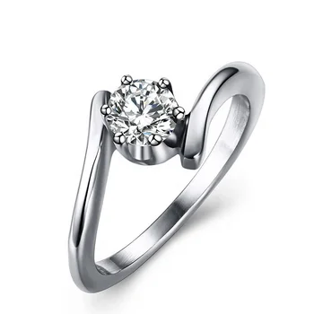 4.5MM Diamond 316L Stainless Steel Material Bridesmaid Jewelry Price 1 Carat Diamond Ring For Women