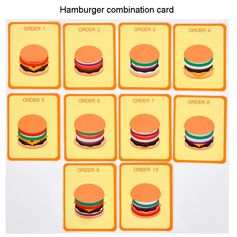 Hot Selling New Wooden Hamburger Sandwich Stacking Kitchen Pretend Play Toys Hobbies Baby Kids Other Toys For Children Girls