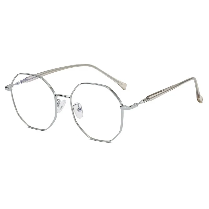 Optical Common Plain Glasses Irregular Metal Frame Reading Glasses for Teenagers Simple Eyeglasses