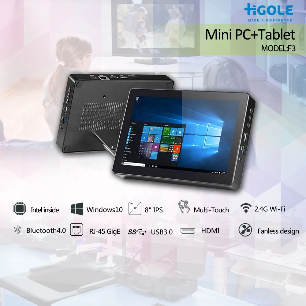Z8350 WIFI 6000 мА · ч размер ладони Мини компьютер 8 дюймов все в одном бизнес Компьютеры безвентиляторный мини ПК промышленный планшет