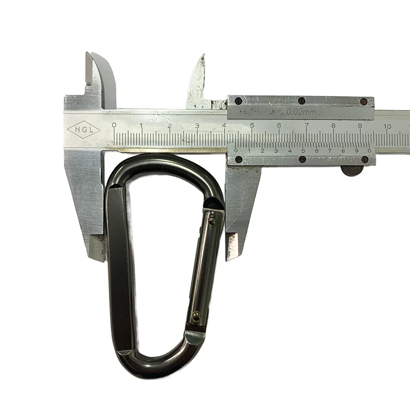 6*60MM Flat Spring Hook with Matte Black Nickel Plating Custom Climbing Carabiner Outdoor Buckle Safety Hook Steel Snap Hook