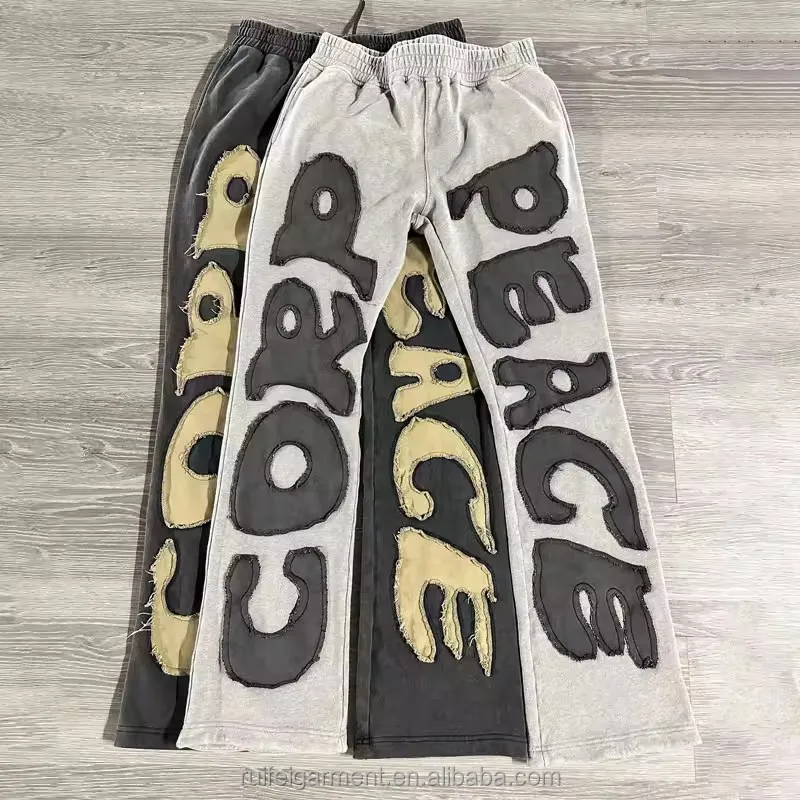 Oem New Fashion Streetwear Distressed Embroidery Canvas Patch French