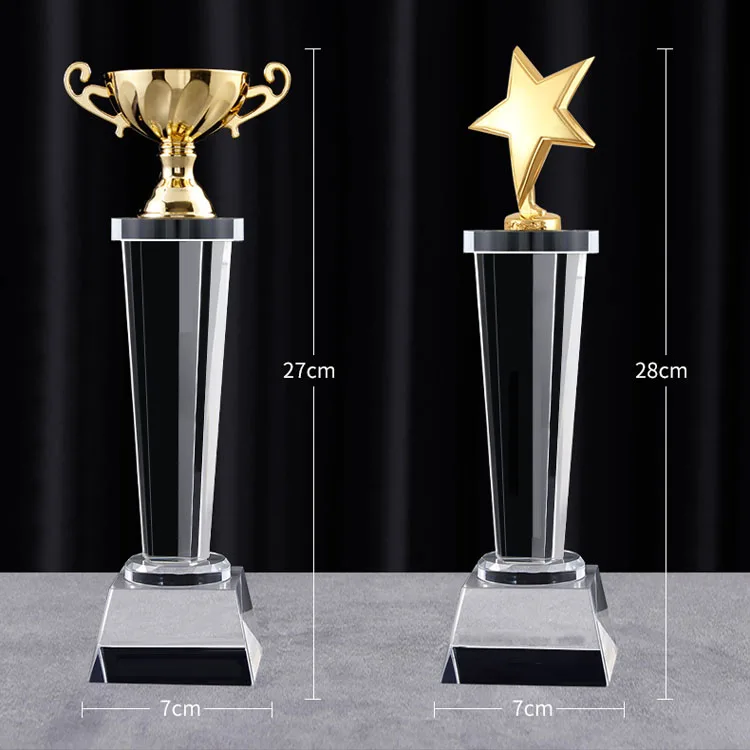 New Customized 2022 Crystal Trophy Custom Metal Trophy Gold Bowl Gold