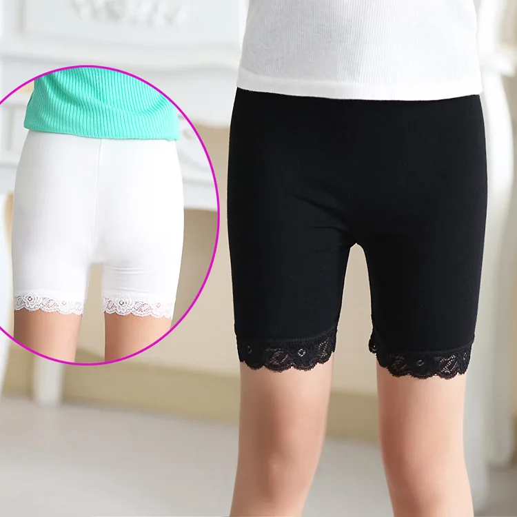 Summer New Super Soft Girls Pants Anti Light Modal Breathable Safety Panties Stretchy Lace Student Girls Legging Shorts