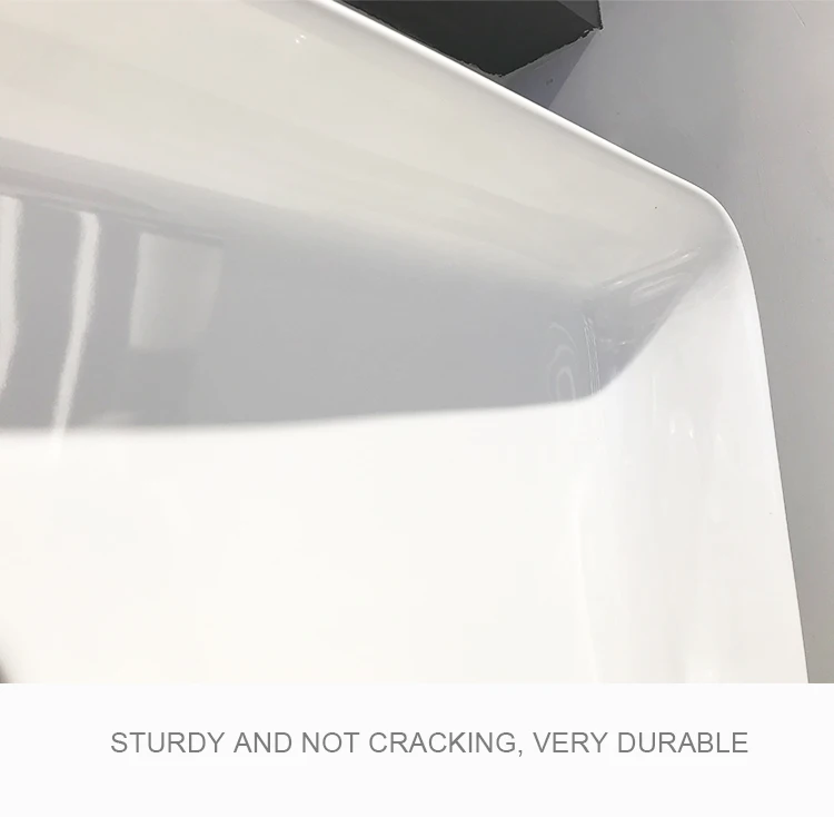 White color and rectangle pattern design art wash basin sink  bathroom High-temperature 1280 firing ceramics Above counter basin