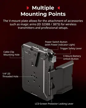 For SmallRig Compact V Mount Battery Plate D-Tap USB-C Supply LCD Screen Protector Rig for Mirrorless/DSLR Cameras NEEWER Mount product image