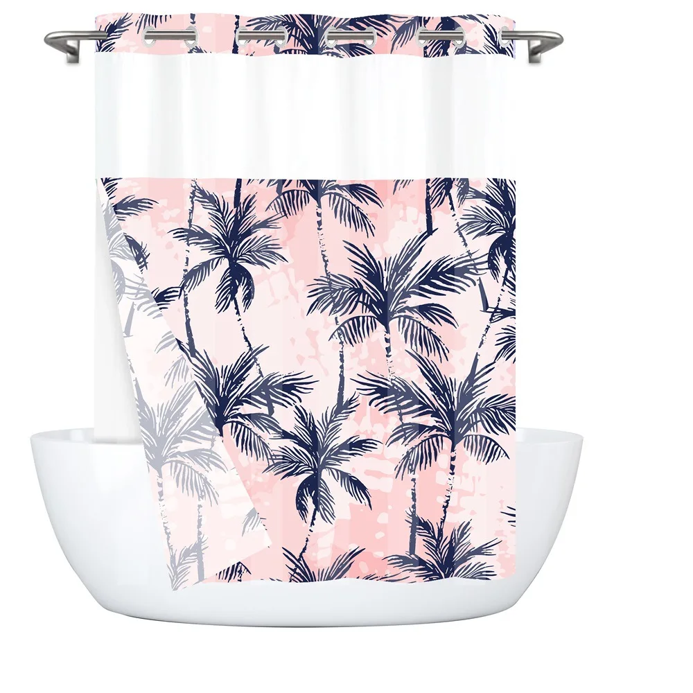 Double Layer No Hook Shower Curtain With Snapin Liner Set Shower