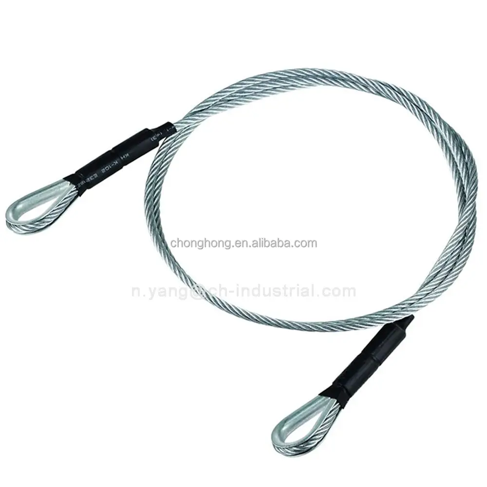 8/11/14 Foot Galvanized Wire Rope Safety Cable with Loop 3/16In (8 Foot ...