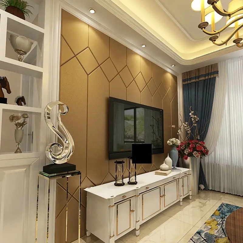 High-end Custom Home Deco Interior Finish PU Leather Living Room Background Bedroom Art Wall Panels for Hotel