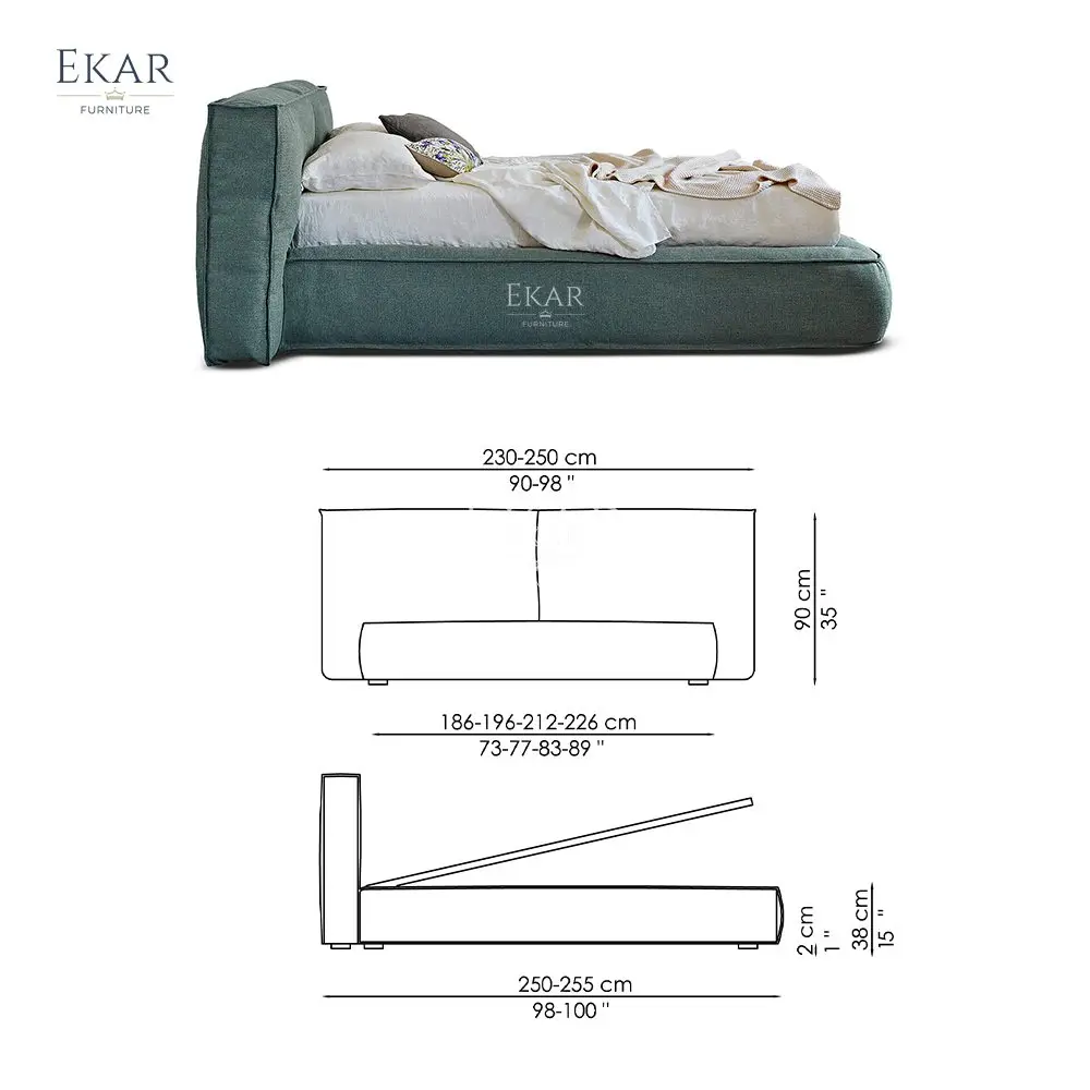 product 360 degree down comforter encased bed frame with combined wood construction-65