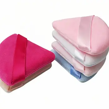 Wholesale High Colorful Quality Beauty Microfiber Puffs Face Puff Pink Makeup Triangle Powder Puff