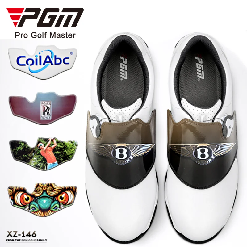 Мужские Водонепроницаемые Нескользящие кроссовки для гольфа PGM XZ146 с быстрой шнуровкой
