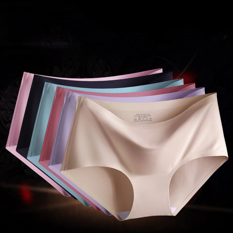 2023 Seamless Ice Silk Panties For Women Intimate Comfort Briefs Large