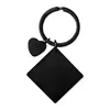 (negro) Llavero de corazón de melocotón inclinado sólido de 30*30mm (ensamblado)