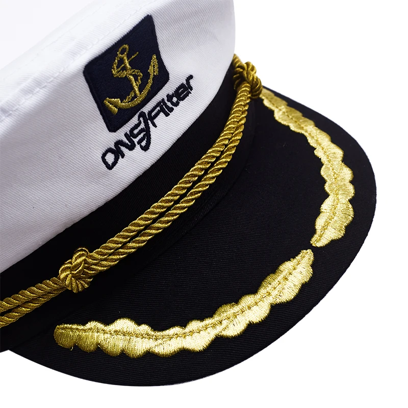 Gorras de Capitán Marinero Blancas de Algodón 100% Personalizadas Profesionales en Venta Gorras de Capitán Marinero Blancas de Algodón 100% Personalizadas Profesionales en Venta