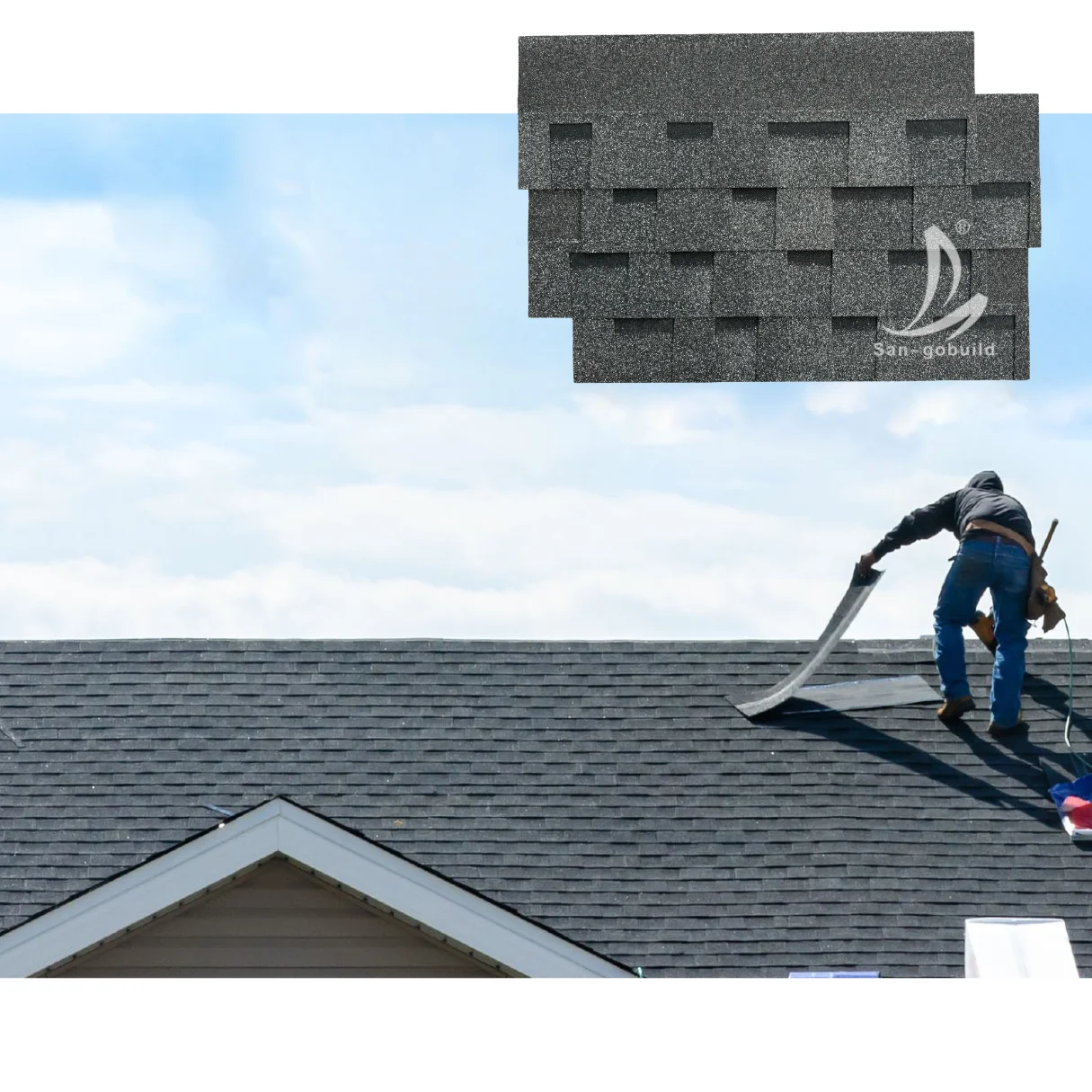Modern Style Colorful Roof Tiles Waterproof Windproof Shingle Laminated Asphalt Roofing Shingles for Hotel Resort