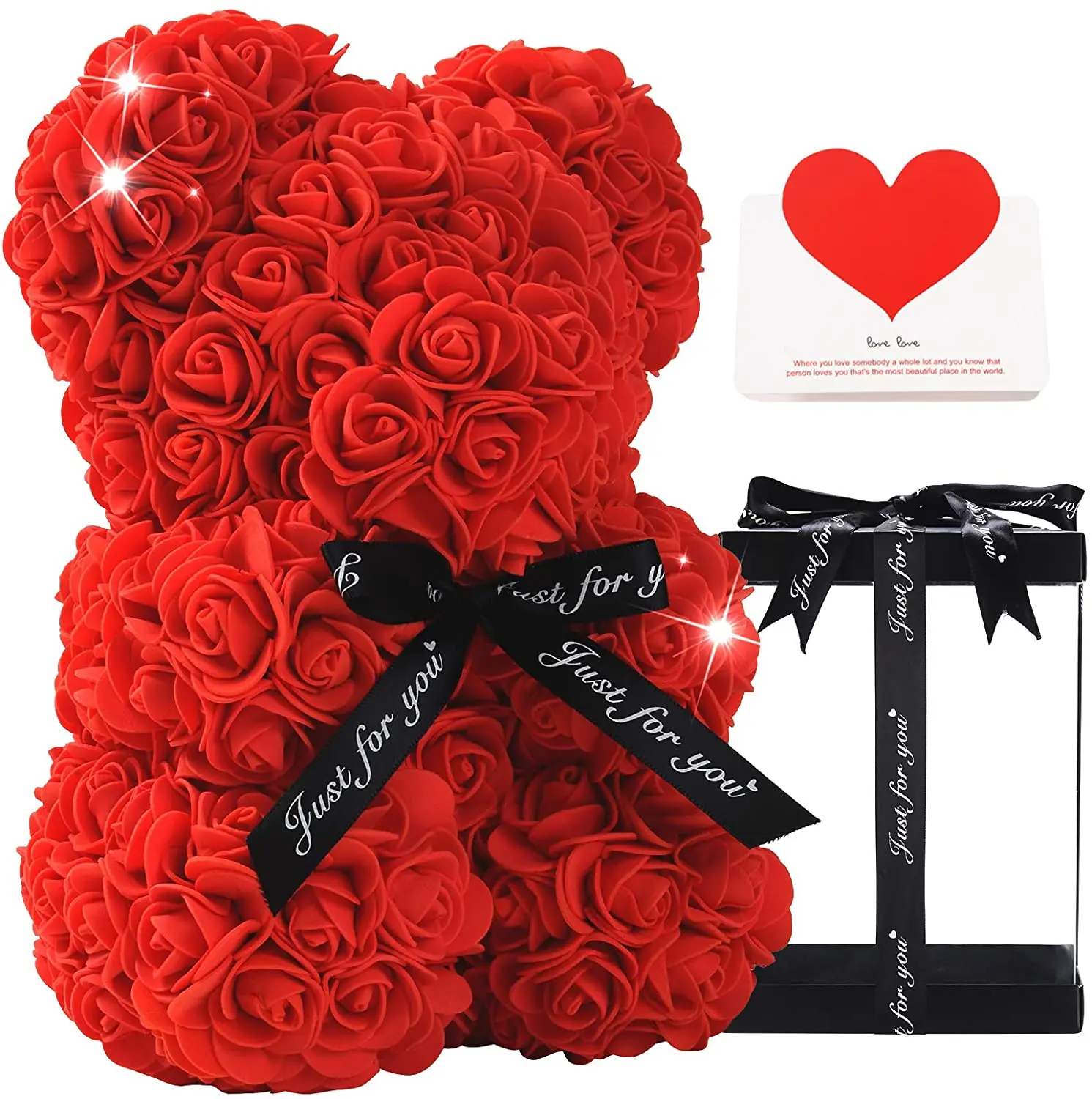 25CM Romantic Teddy Bear Rose Bear Valentine's Day Weeding Gift With Gifts Box 