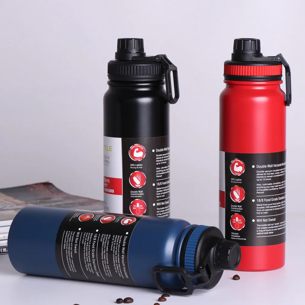600ml 800ml 1000 ml Wide Mouth Custom Logo Sports Water Bottle Double ...