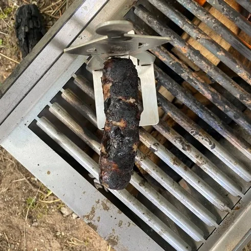 CHSEROK Worst Grillstandaard, 2 stuks roestvrij staal Hot-Dog Grill, 205 x 75 mm Hot-Dog Grillstandaard, Staand herengrillaccessoire, voor grillen, cadeaus