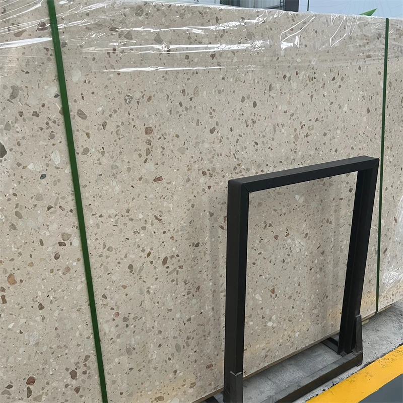 Wholesale Cheap Price New Design Royal Beige Terrazzo Stone Slab Floor Tiles For Home Decor