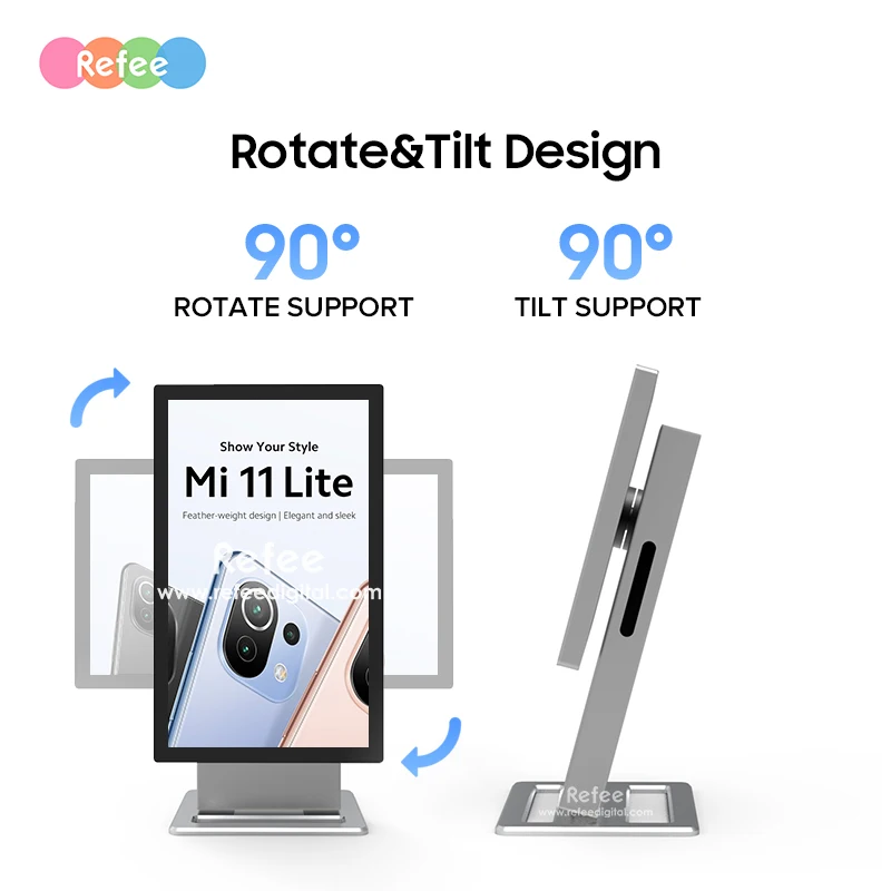 Smart 13.3 Inch Digital Signage Portable Table Top Display Stand for Hotel/ Retail Store Counter Self-service Kiosk