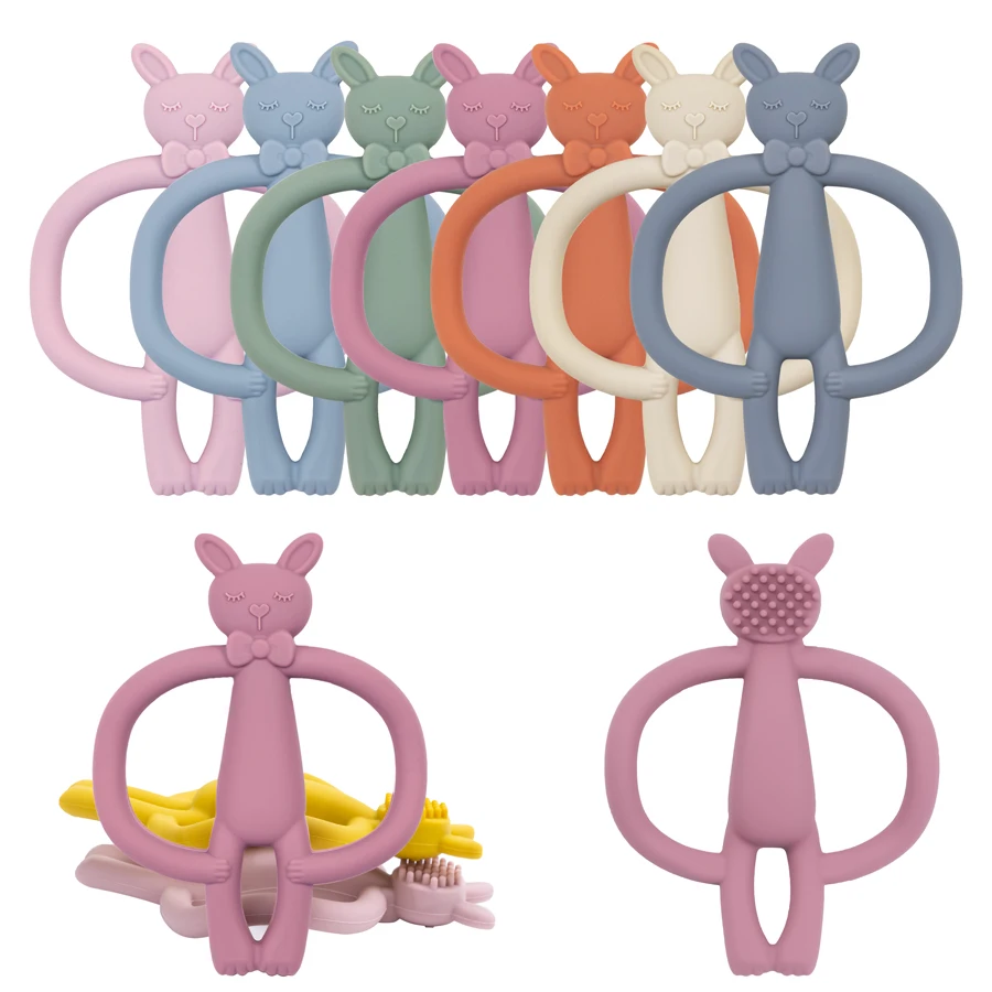 TONGTU лидер продаж пищевое мягкое кольцо для прорезывания зубов кормушка милый Прорезыватель в форме кролика детские игрушки из силикона детей