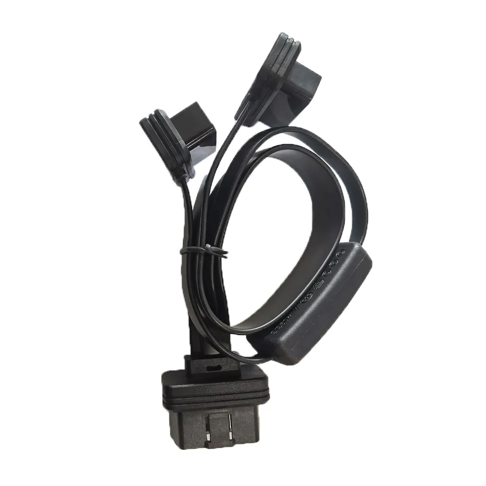 Obd2 One-to-two Extension Extension Cord Flat Wire With Switch for Car Diagnostics