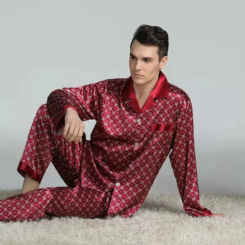 KraftyGeny A Perfect Gift for Him, Lion Head Fabric, Men Pajama, Long Pajama Pant, Satin Pajama, Silk Pajama, Unisex PJ, Christmas PJ, Sleepwear