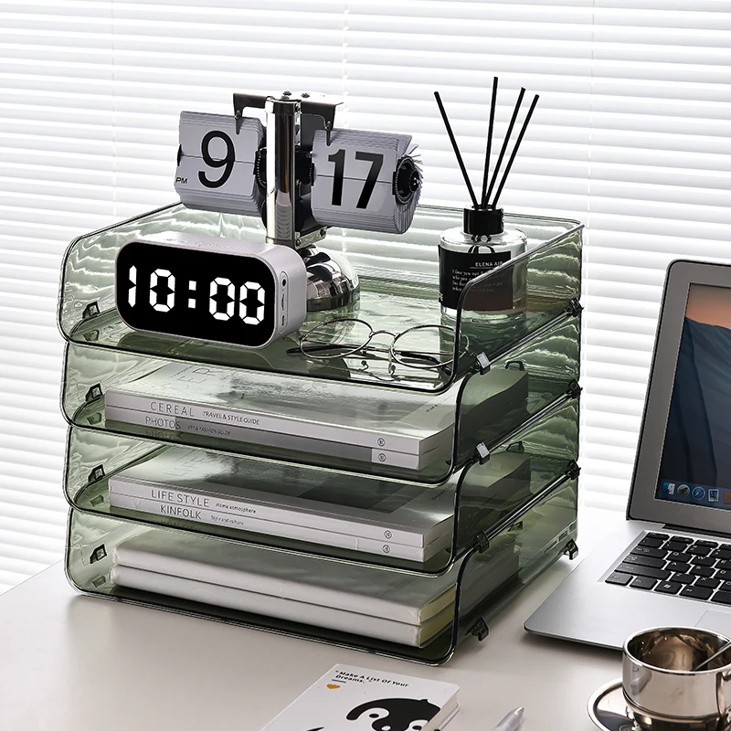 With Drawers Danish Modern Desk Organizer Letter Tray In Teak At