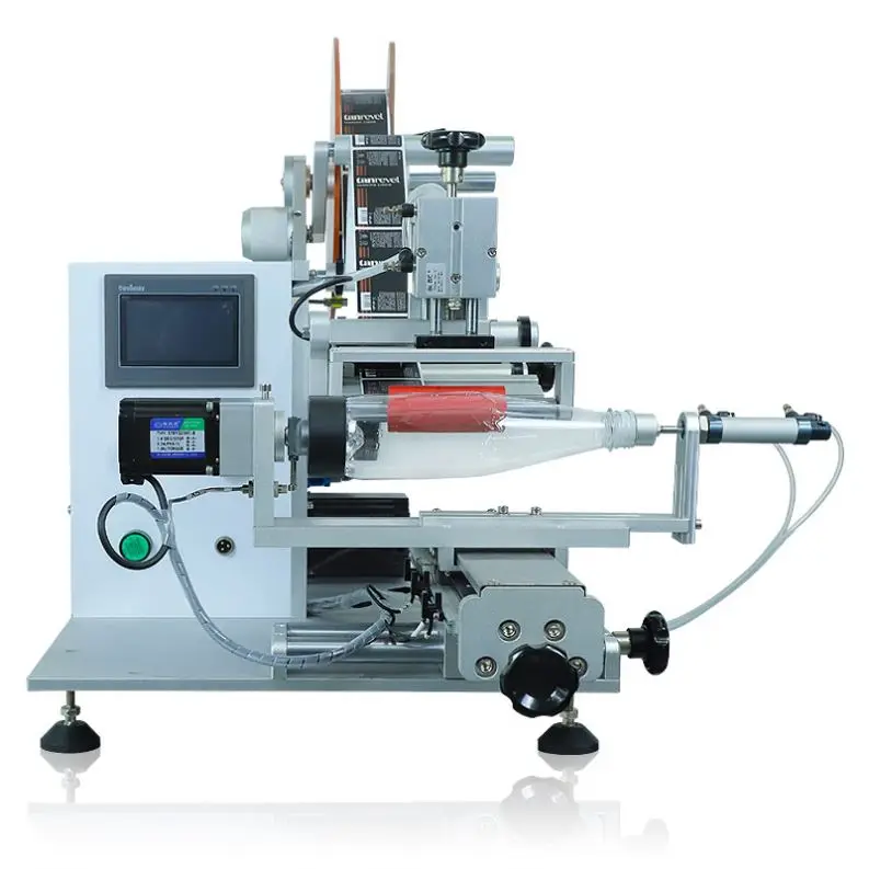 TEBAK Desktop Semi-automatic Round Bottle Double-sided Labeling Machine for Small Business