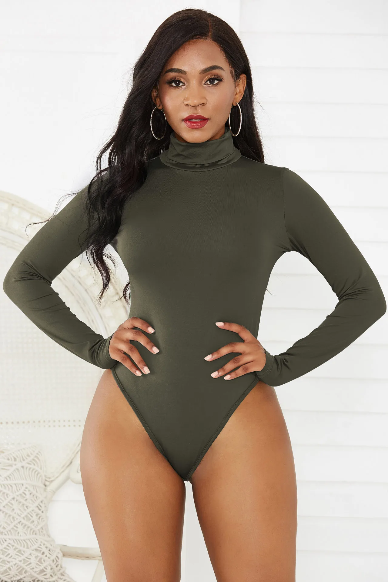 Bodysuit Tops Plain Color New Women