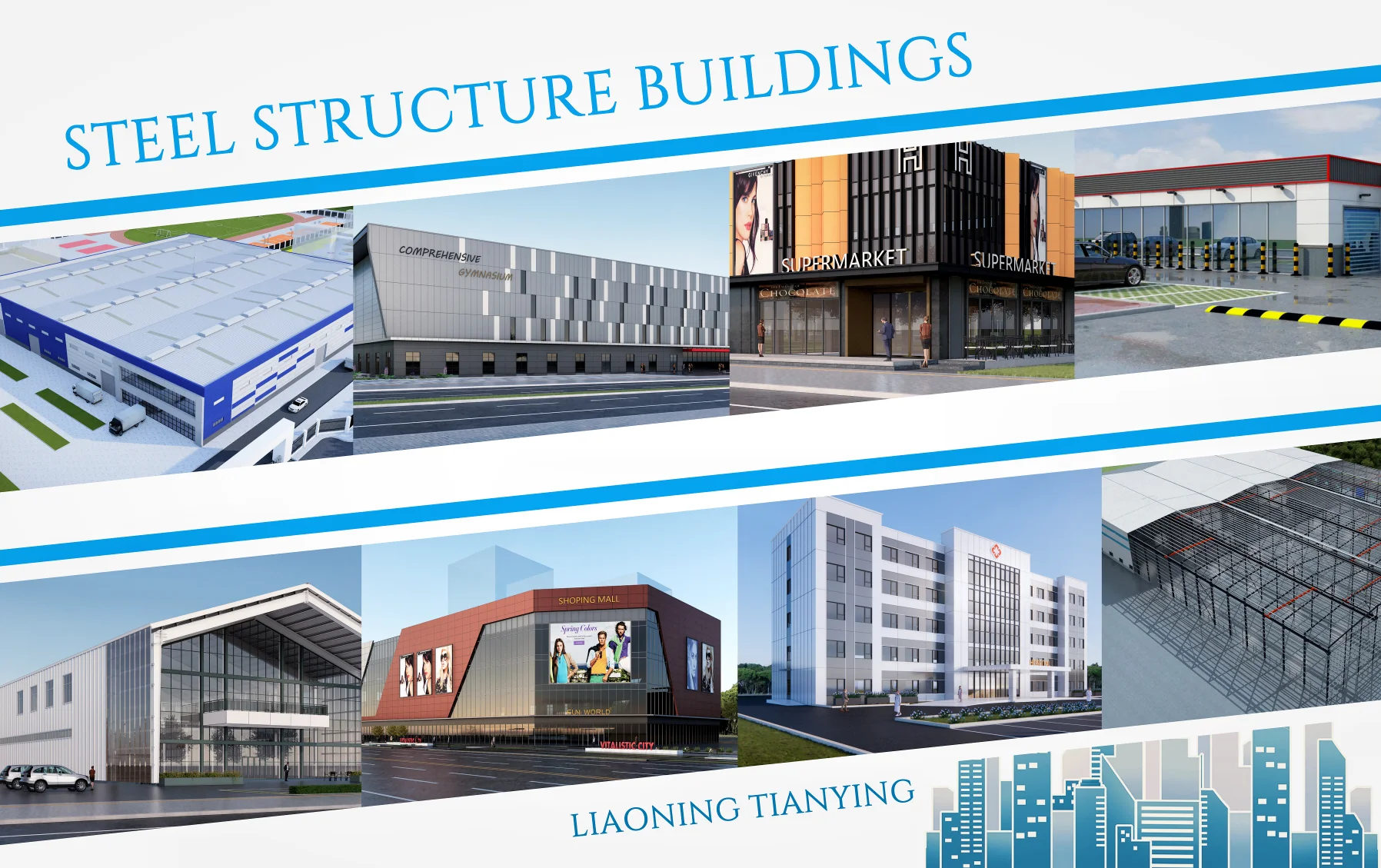 Modern Steel Structure Commercial Venue Mall Supermarket Frame ...