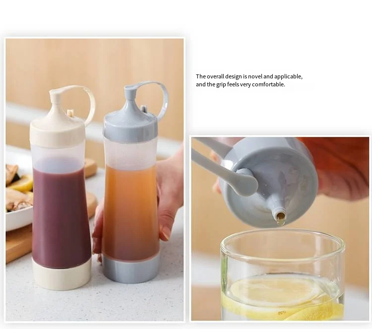 New food grade Squeeze bottle Large caliber plastic salad dressing squeeze bottle household sauce container details