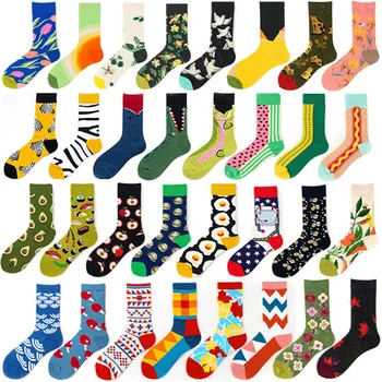 professional design Happy Custom Colorful Jacquard sox Design socks funny socks happy Women/Man Socks